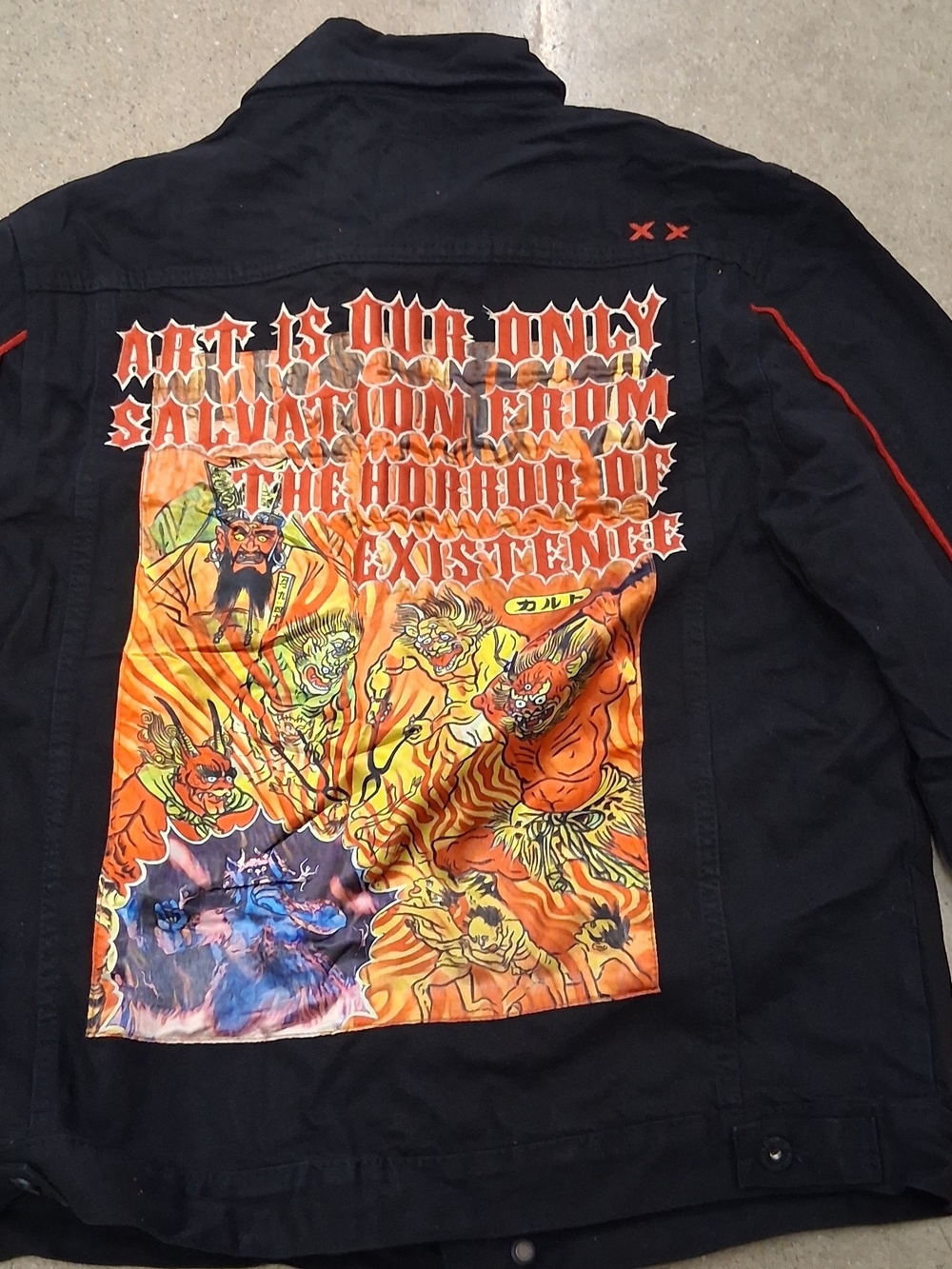 Cult of Individuality Black Jacket with Orange Graphic Back Panel!